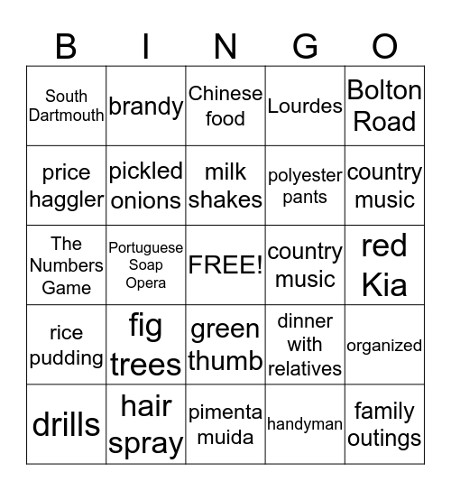 Lodonio Amaral Bingo Card