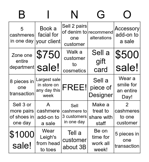 Leigh's Bingo - August 20 - 23 Bingo Card