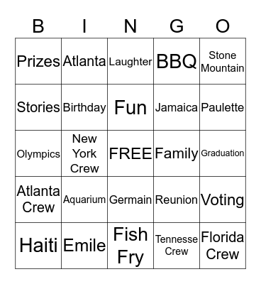 Germain Bingo Card