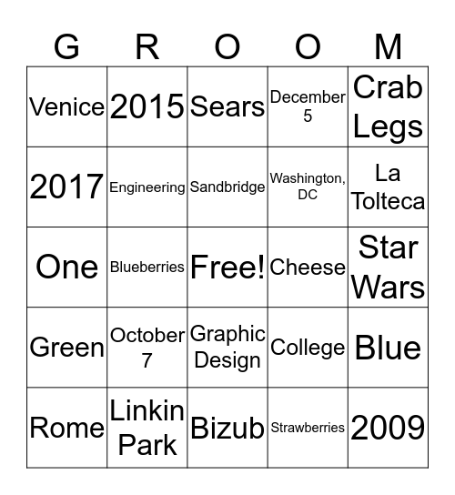 Katie & Dusty Bingo! Bingo Card