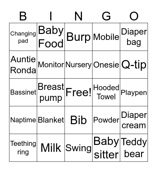 It's a Boy! Bingo Card