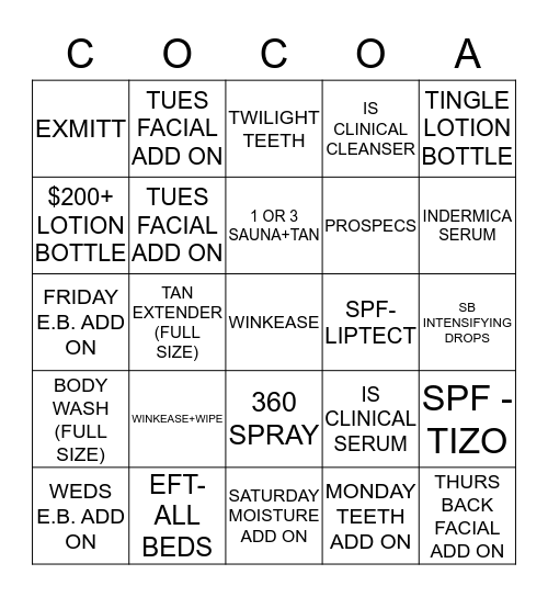 SALES BINGO  Bingo Card