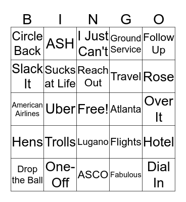 Vaniam Bingo Card