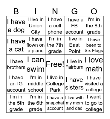 I'm THAT Girl! Bingo Card