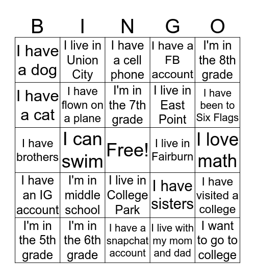I'm THAT Girl! Bingo Card