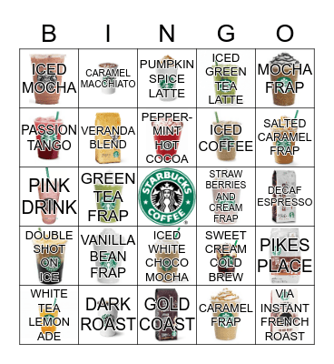 STARBUCKS BINGO NIGHT Bingo Card