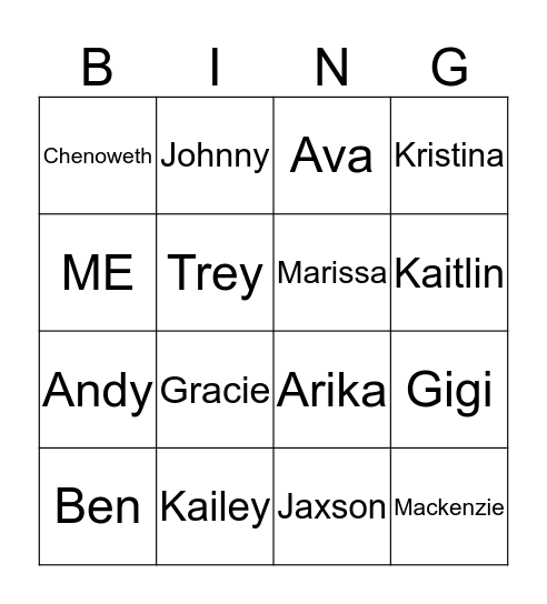 Flor Bingo Card