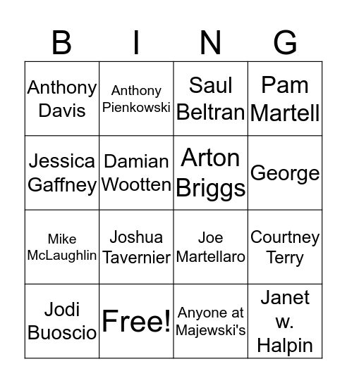 Kara's BINGO! Bingo Card