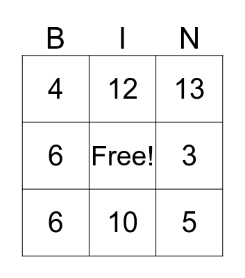 Welcome Back Bingo Card