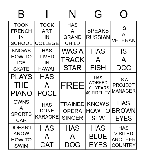 WORK BINGO Card