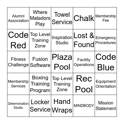 SRC Bingo Card