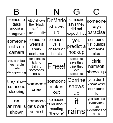 Paradise Bingo! Bingo Card