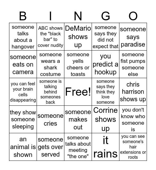 Paradise Bingo! Bingo Card