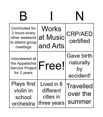 Get to know PTK! Bingo Card