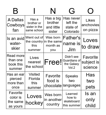 Bunko's Bingo Card