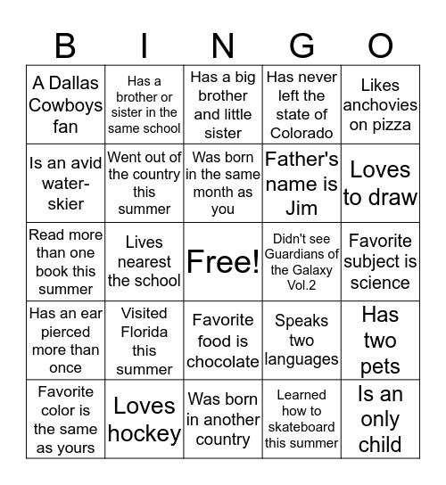 Bunko's Bingo Card
