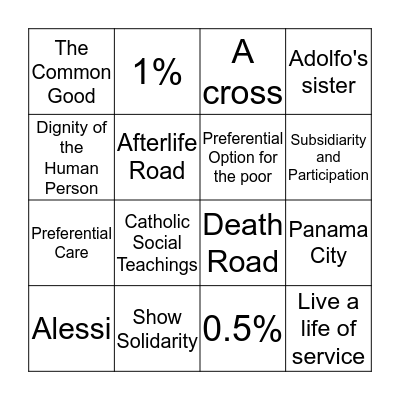 Episode 3 Bingo Card