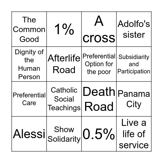 Episode 3 Bingo Card