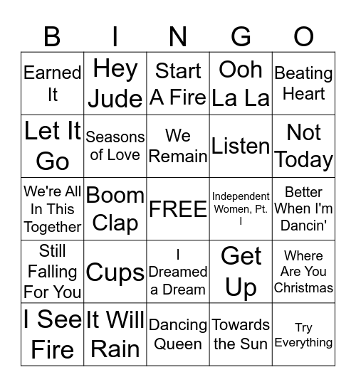SOUNDTRACKS Bingo Card