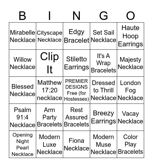 Bling Bingo Card