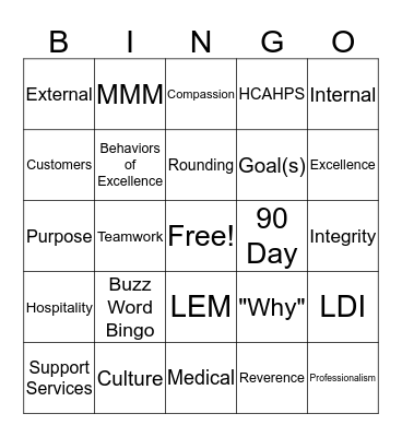 Buzzword Bingo Card