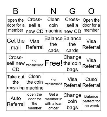 TSR BINGO Card