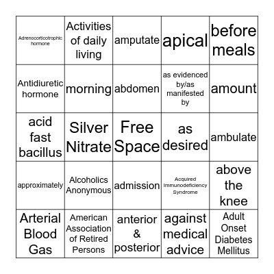 Bingo Card