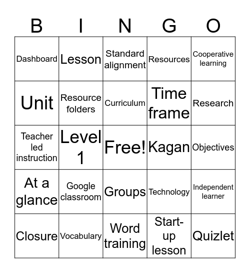 LANGUAGE! Live BINGO Card