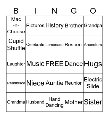 Family Reunion 2017 -  We put the "FUN" in Dysfunctional! Bingo Card