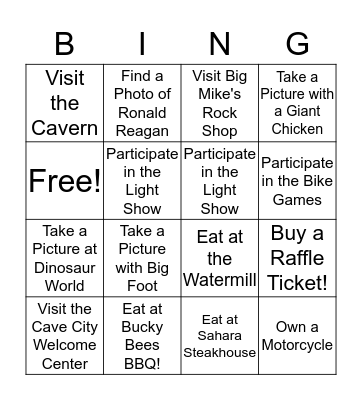 Gold Wing Riders BINGO! Bingo Card