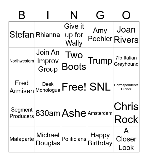 I guess It's Just Baze and Me Bingo Card