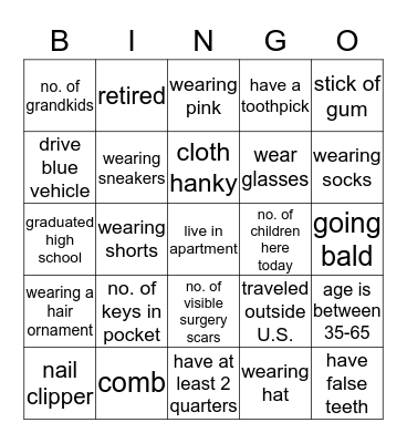 Reunion BINGO 2013 Bingo Card