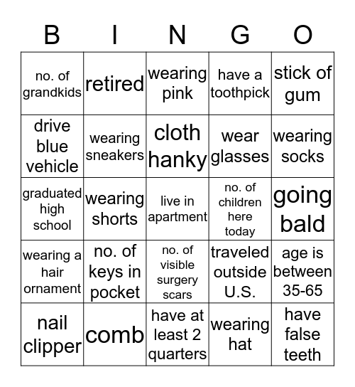 Reunion BINGO 2013 Bingo Card