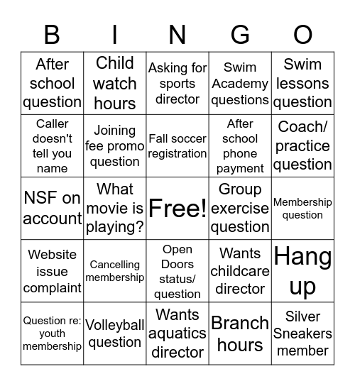 Agent Bingo Card