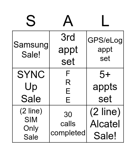 Blitz BINGO! Bingo Card