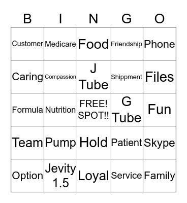 Option 1 Bingo!!!! Bingo Card