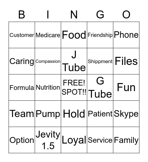 Option 1 Bingo!!!! Bingo Card