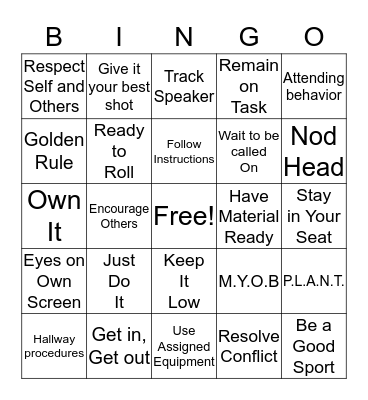 BAR MATRIX BINGO Card