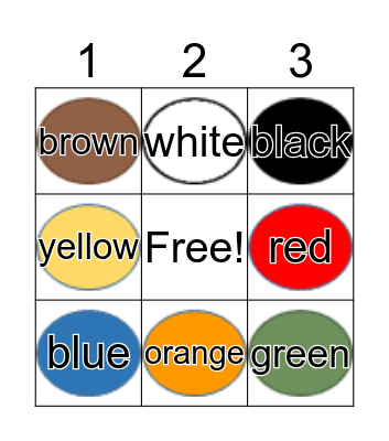 COLORS Bingo Card