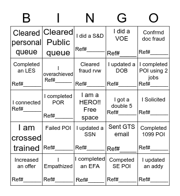 HERO Bingo Scavenger Hunt Bingo Card