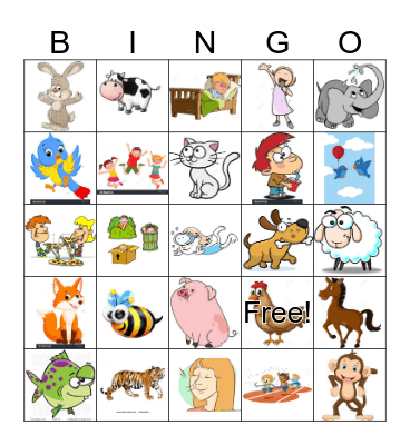 Animals (Fall I) Bingo Card