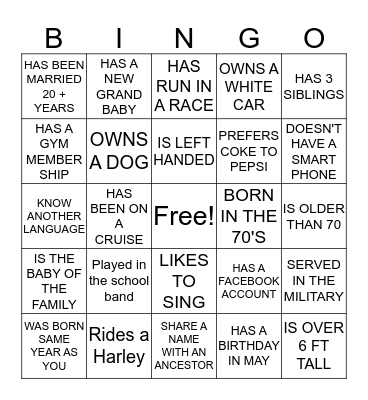 BIRTHDAY BINGO Card