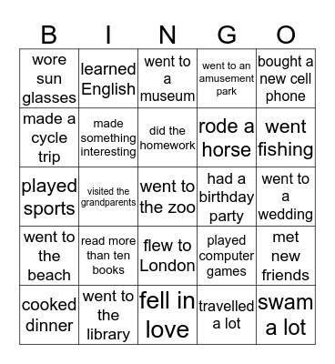 Find someone who… Bingo Card