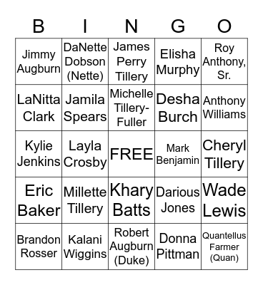 Family Reunion 2017 - We put the "FUN" in Dysfunctional! Bingo Card