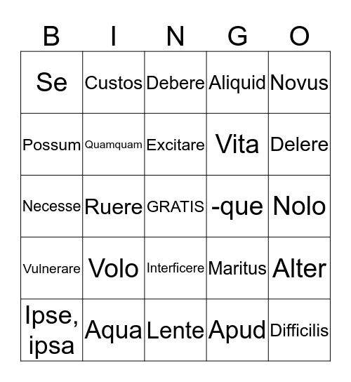 Stage 13 - 15 Bingo Card