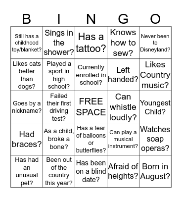 SHINING STAR'S PROVIDER Bingo Card