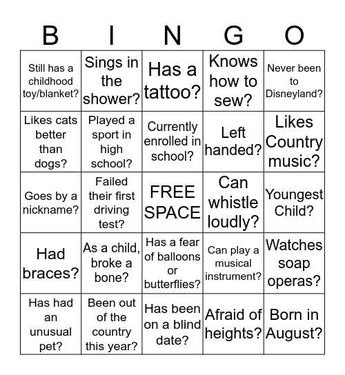 SHINING STAR'S PROVIDER Bingo Card