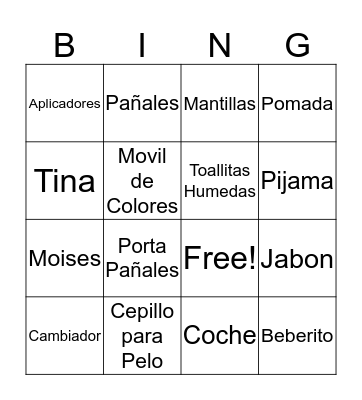 Thomas Baby Shower Bingo Card