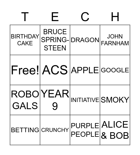 TECH BREAKFAST BINGO Card