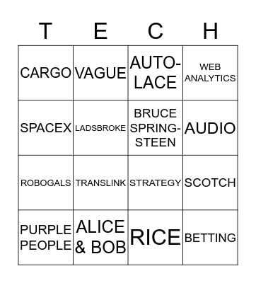TECH BREAKFAST BINGO Card
